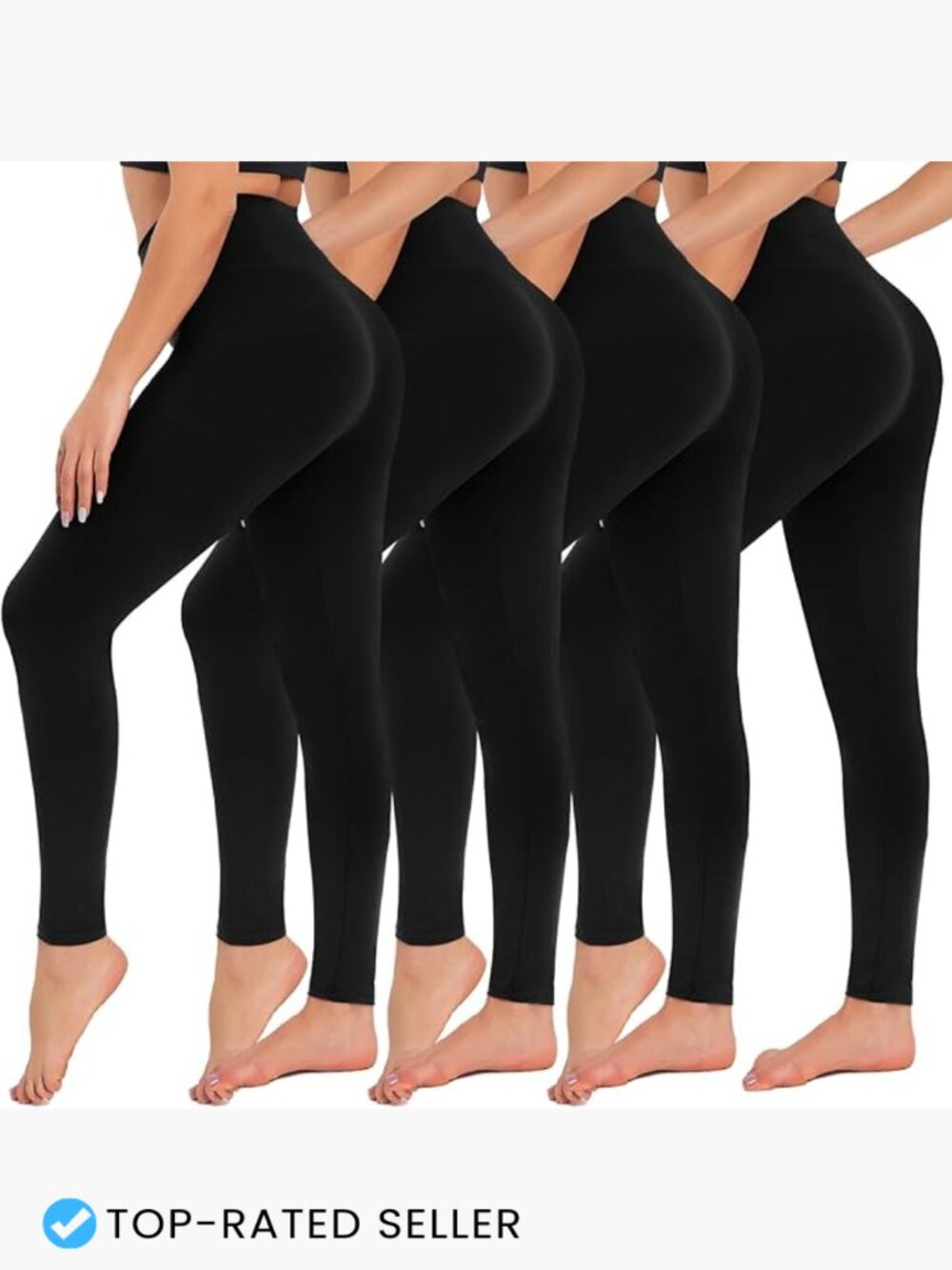 4 Pack High Waisted Leggings Women Tummy Control Yoga Pants Plus Size Workout